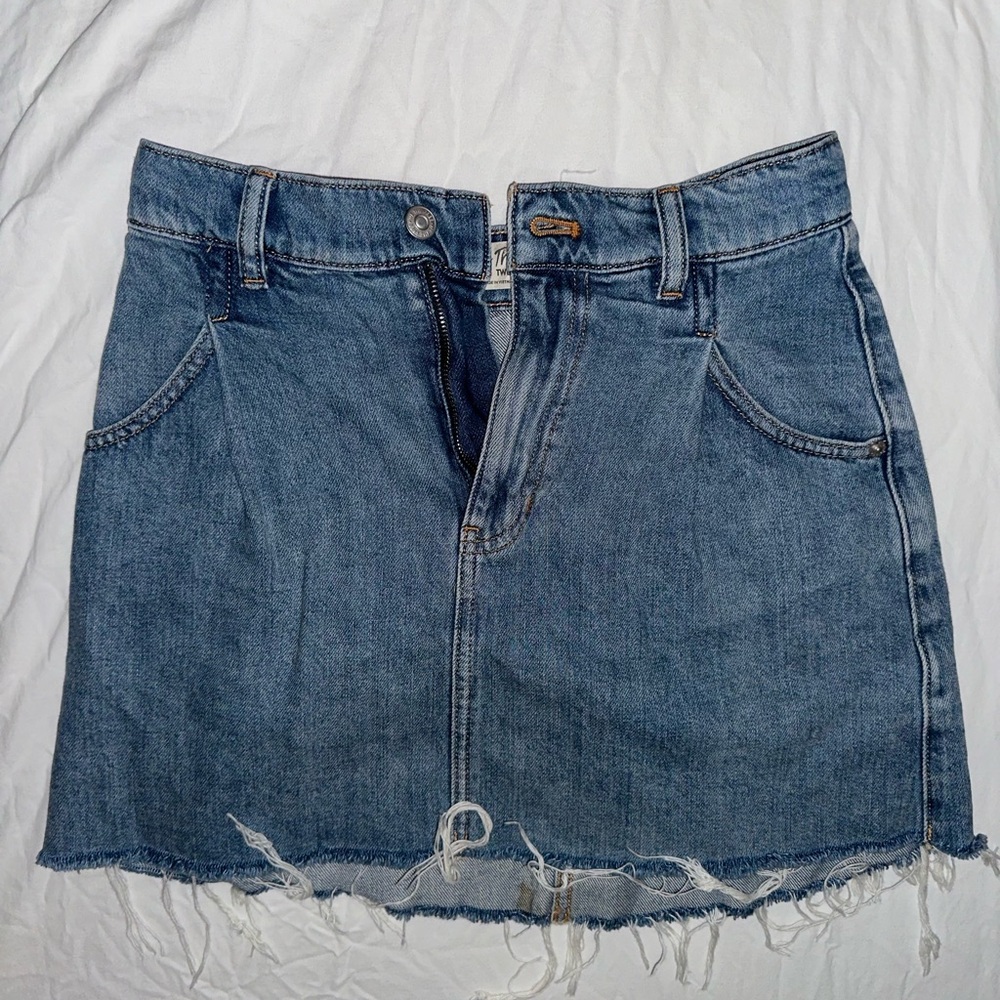 Free People denim mini skirt